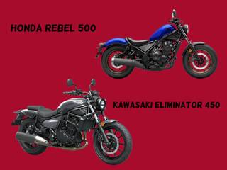 Kawasaki Eliminator 450 vs Honda Rebel 500 Compared In 7 Images