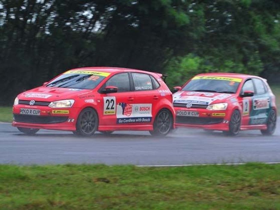 Volkswagen Polo R Cup 2011 Champion Vishnu Prasad in Action during Race Two of Round Six