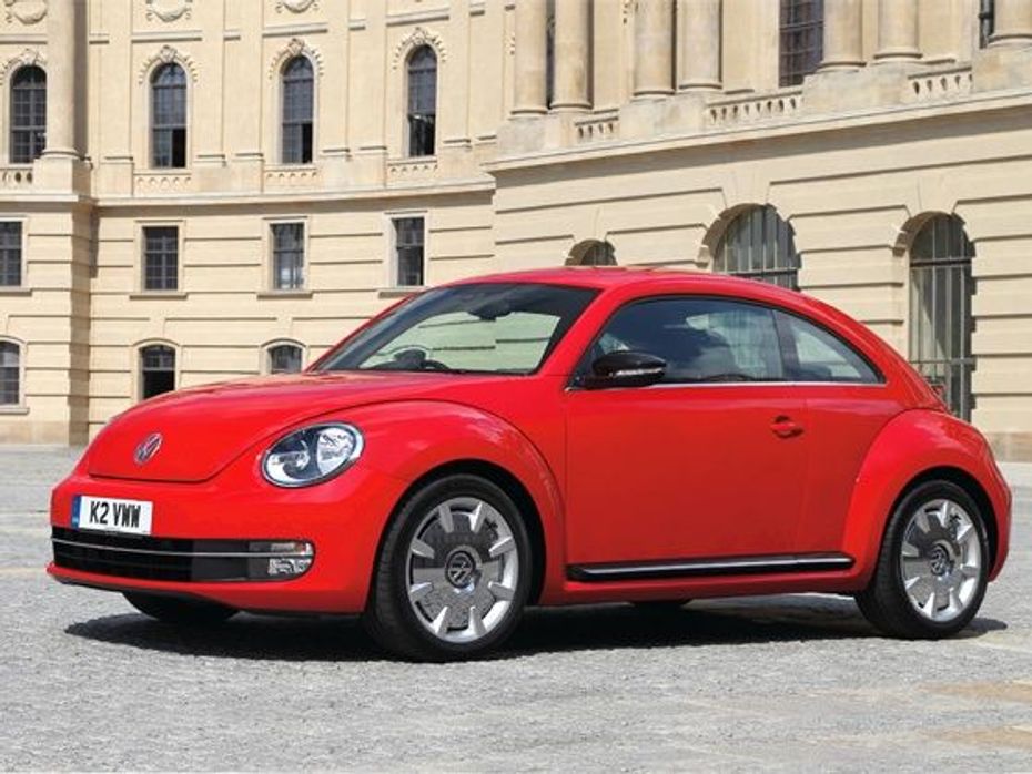 The new Volkswagen Beetle at the Delhi Auto Expo