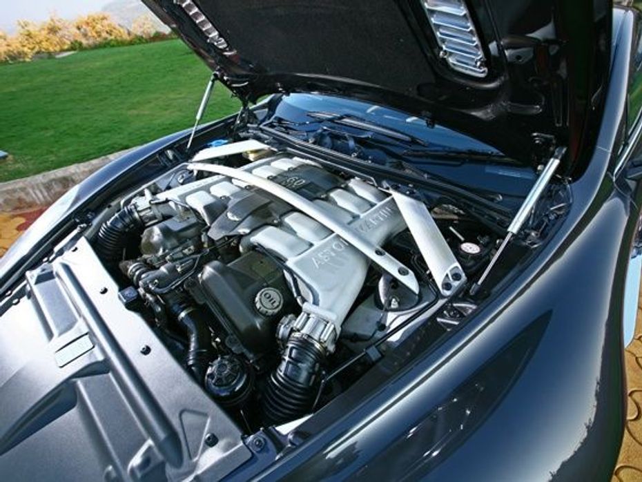 Aston Martin naturally aspirated 5,935cc, 48-valve V12 engine mounted