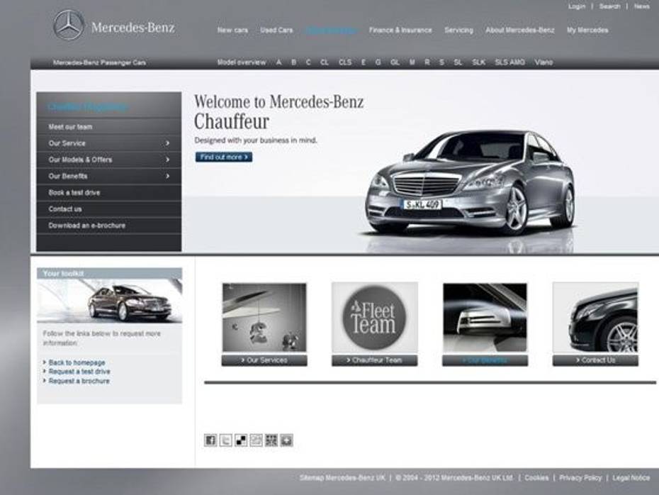 New chauffer site for Mercedes-Benz customers