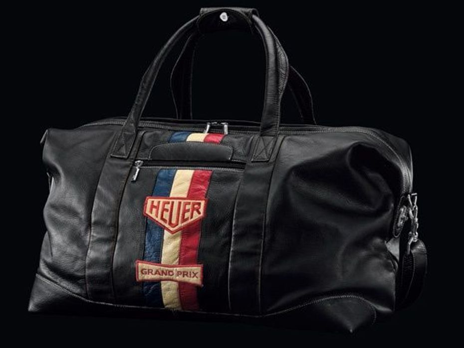 TAG Heuer Black Leather Travel Bag