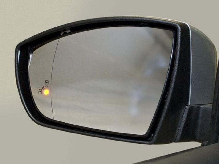Rear view mirror with blind spot assist