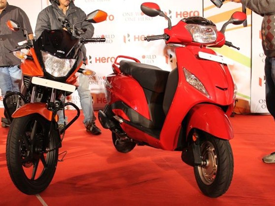 Hero Maestro scooter and the new 125 cc sporty Ignitor model