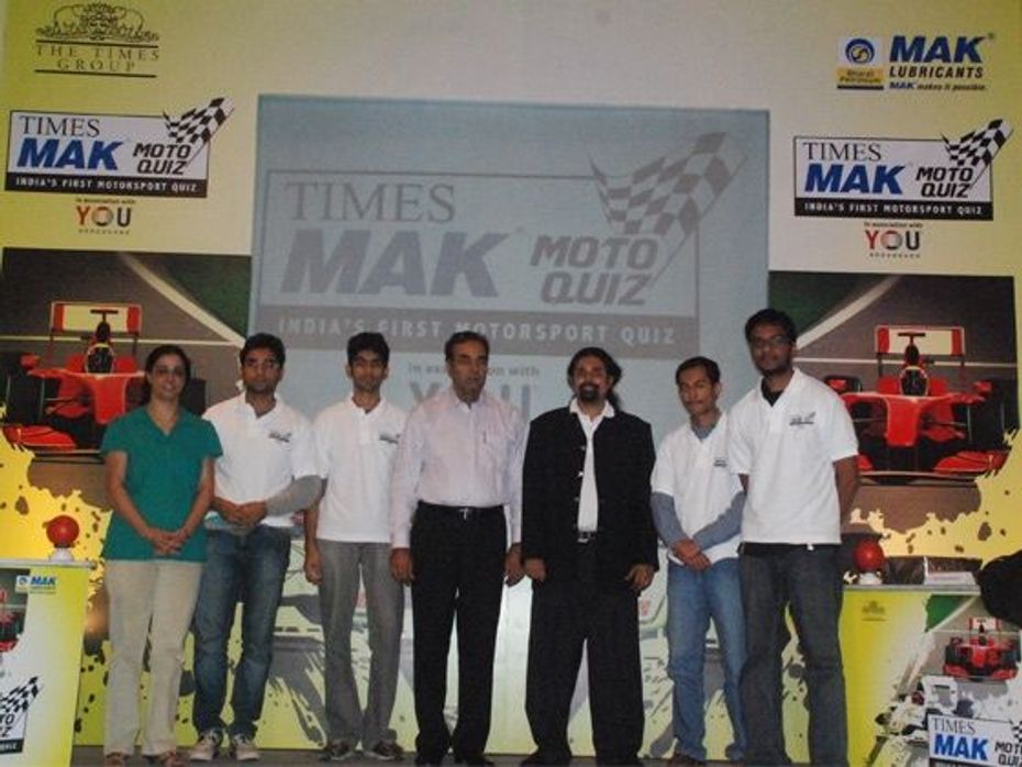 contestants for the Times MAK Moto Quiz finals from Delhi