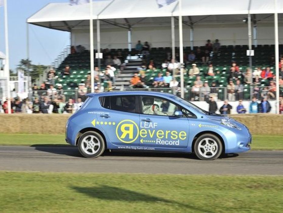 Nissan Leaf Reverse Record attempt at the 2012 Goodwood Festival of Speed