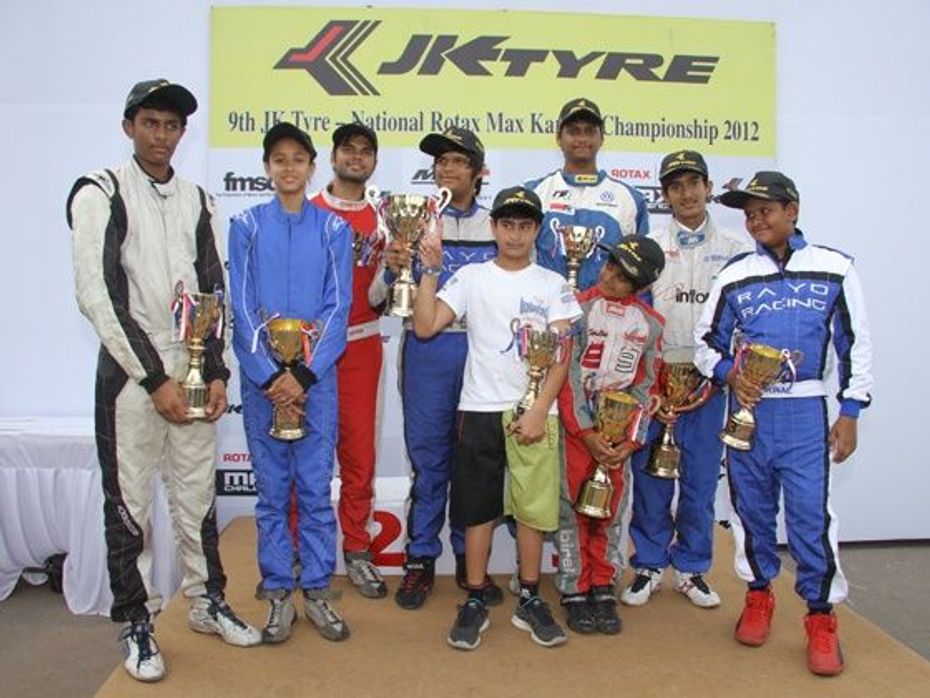 Winners of the JK Tyre Rotax Max National Karting Championship at the end of Round 1