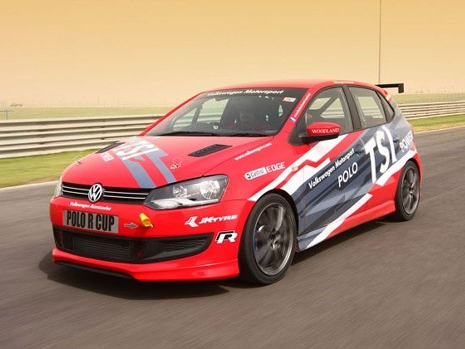 VW Polo R Cup car media race at the Kari Motor Speedway in Coimbatore