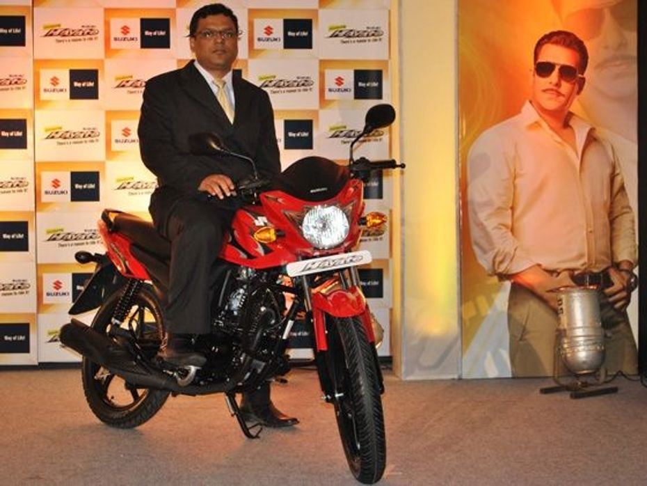 Anand Thakur, National Head of Sales, Suzuki Motorcycle India Pvt Ltd at the launch of HAYATE