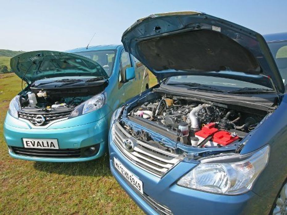Nissan Evalia vs Toyota Innova engines