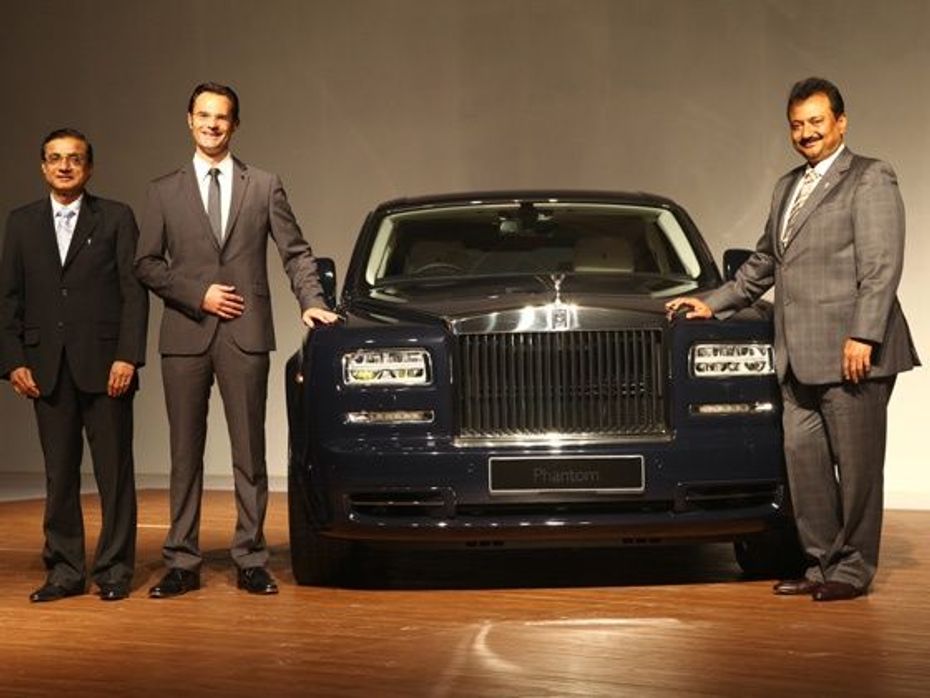 L-R: Sharad Kachalia, Director of Sales and Marketing for Rolls-Royce Motor Cars Mumbai,  Herfried Hasenoehrl, Rolls-Royce Motor Carsâ€™ General Manager for Emerging Markets, Asia and Navnit Kachalia,Chairman and Managing Director, Navnit Motors Pvt Ltd a