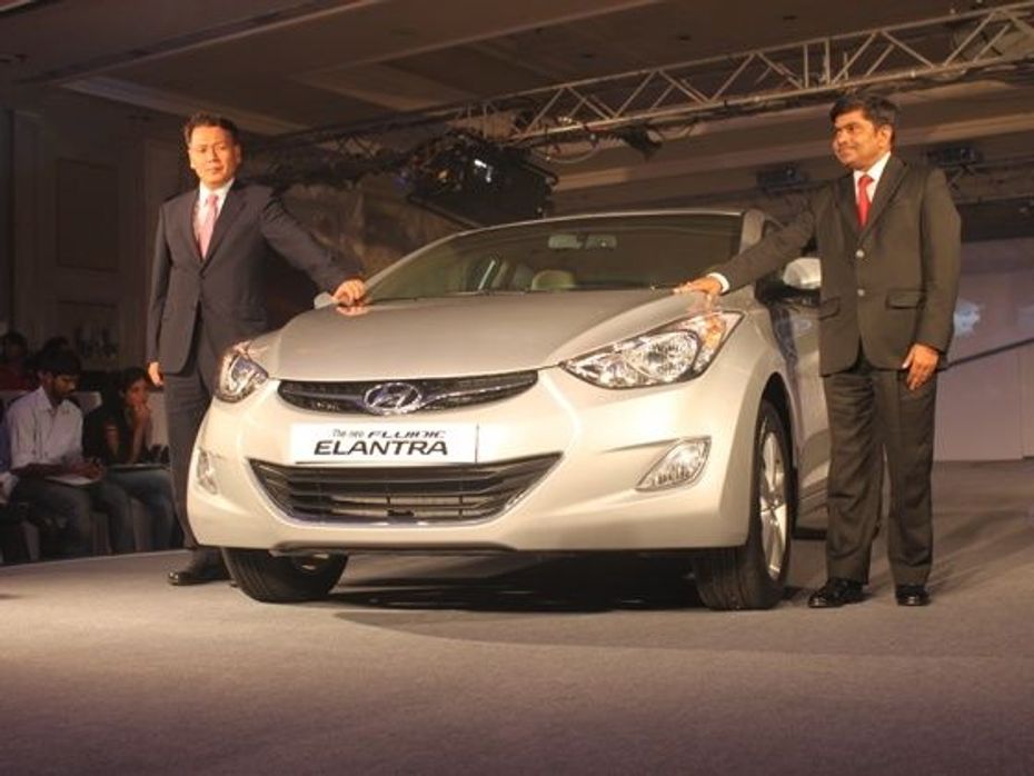 Hyundai MD and CEO BS Seo (left) during Elantra launch