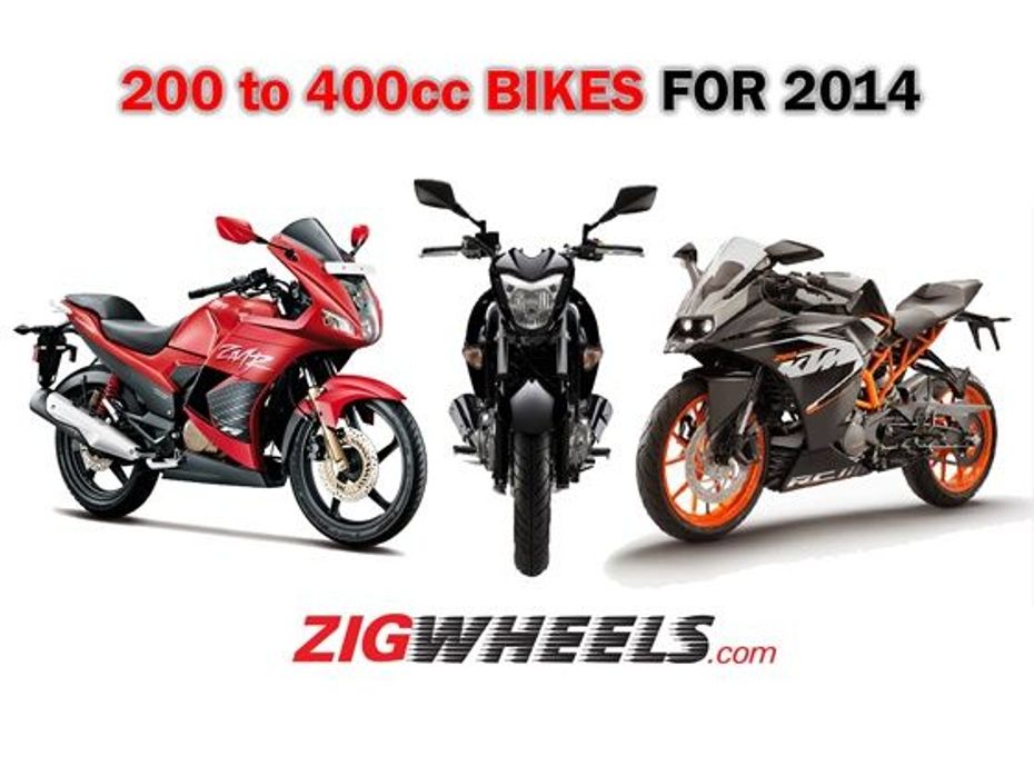 Affordable performance motorcycles for 2014 200 to 400cc