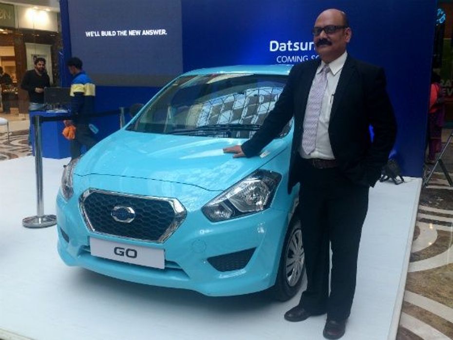 Ajay Raghuvanshi, VP Business Management, Nissan India with the Datsun Go