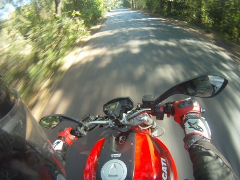 View astride the Monster 795