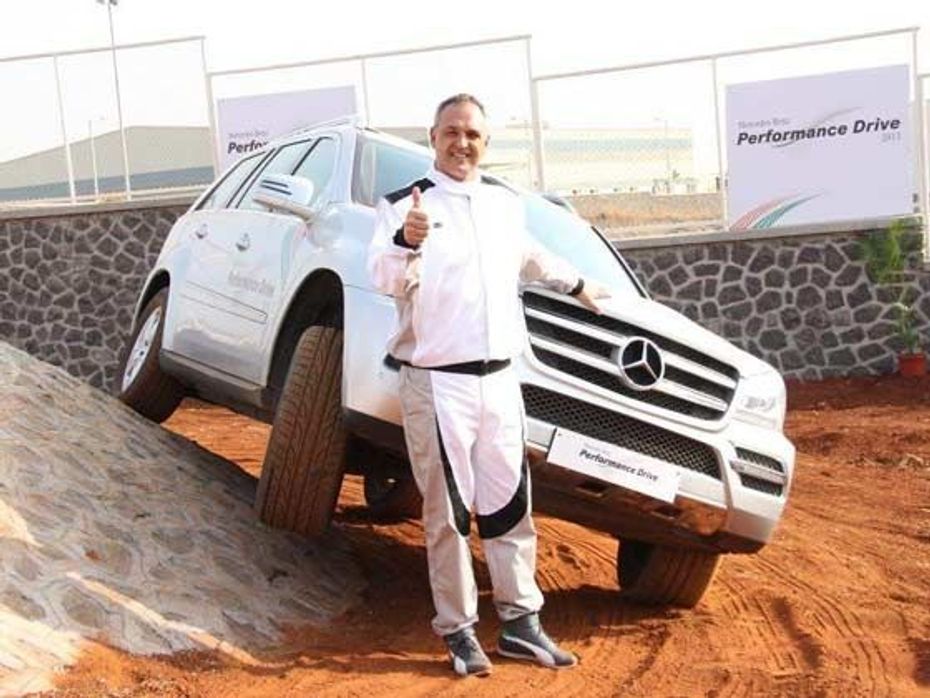 Eberhard Kern, Managing Director & CEO, Mercedes-Benz India launching the Mercedes-Benz Performance Drive Experience at Chakan, Pune