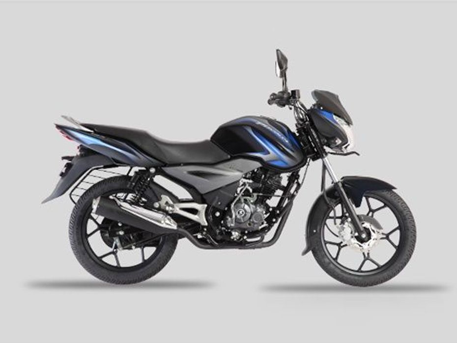 Bajaj Discover 125T in Midnight Black with blue decals
