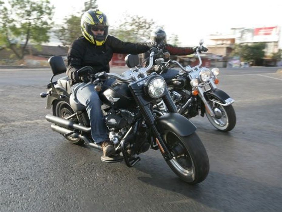 Harley-Davidson Fatboy Special and Softail Heritage in action