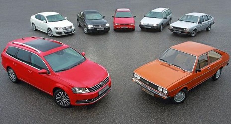 Seven generations of Volkswagen Passat