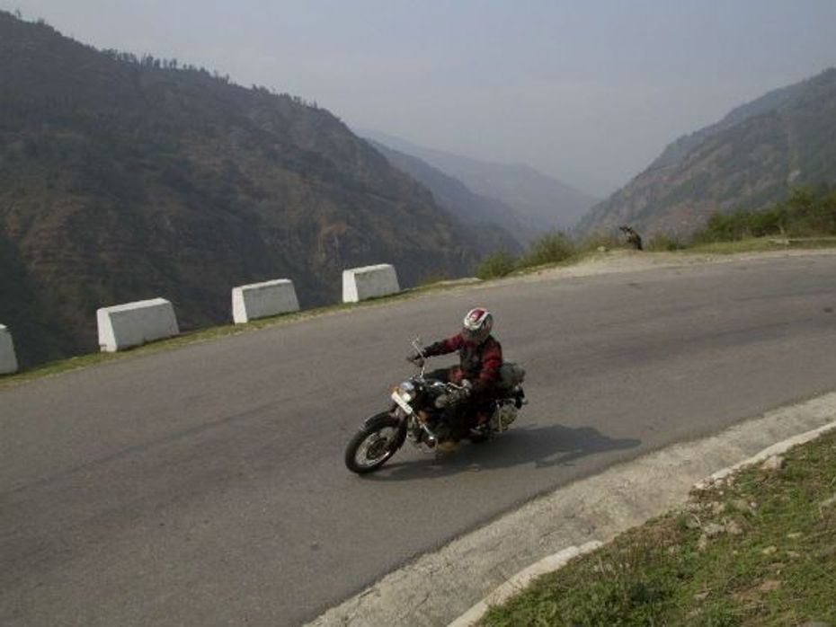 Taking on the twisties at 2013 RE tour of Bhutan