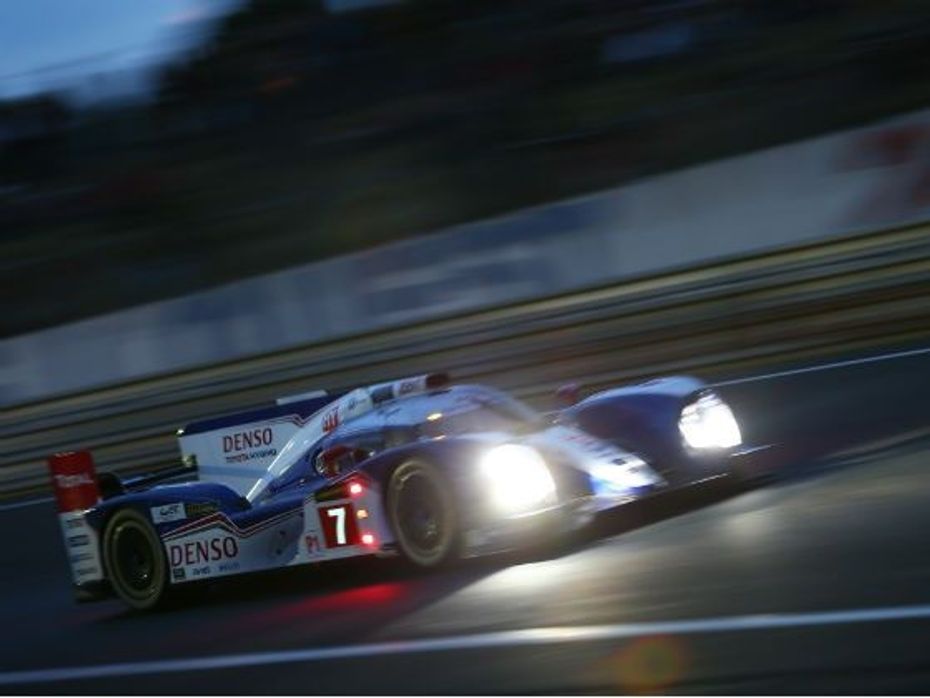 Toyota TS030 Hybrid in action at the 24 hours of Le Mans