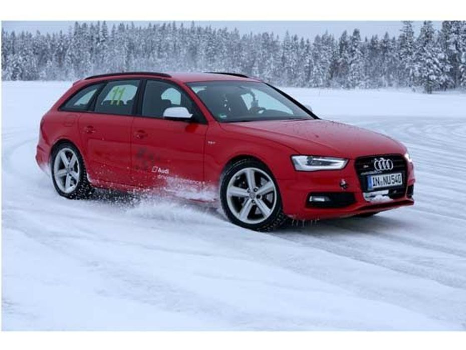 Audi Ice Drive Experience - bright red Audi S4 quattro Avants