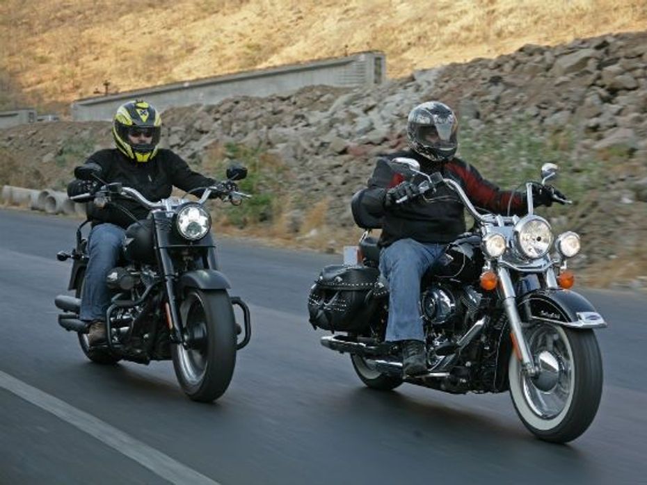Harley-Davidson Fatboy and Softail Heritage in action