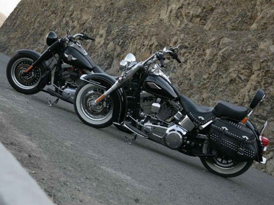 Harley-Davidson Fatboy and Softail Heritage static shot
