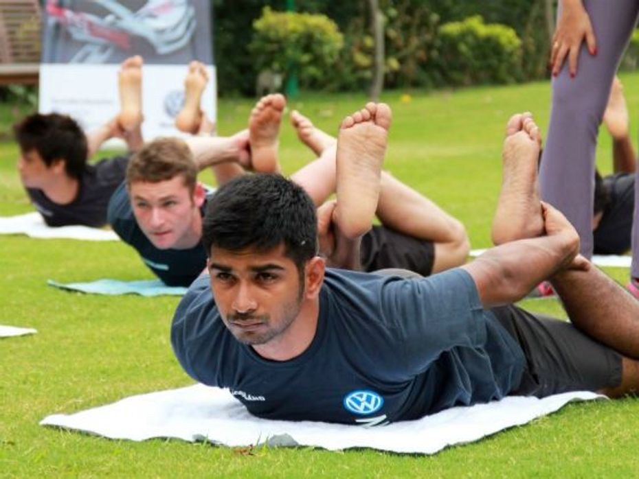 Yoga and Meditation at the VW motorsport fitness camp
