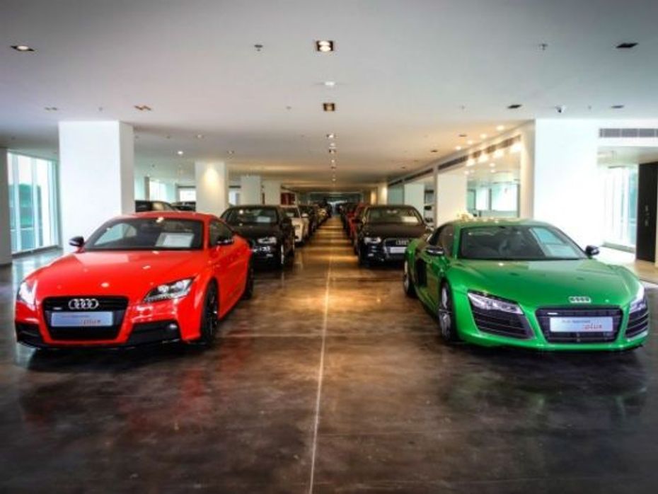 Cars on display at the Audi Approved Plus