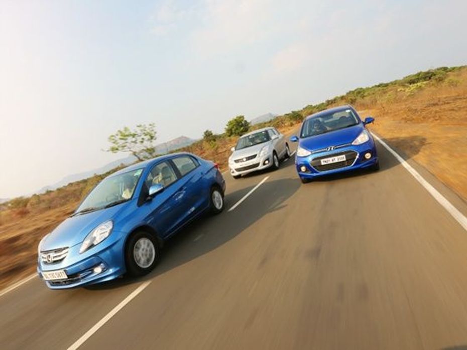 Amaze, Xcent and Swift Dzire in action