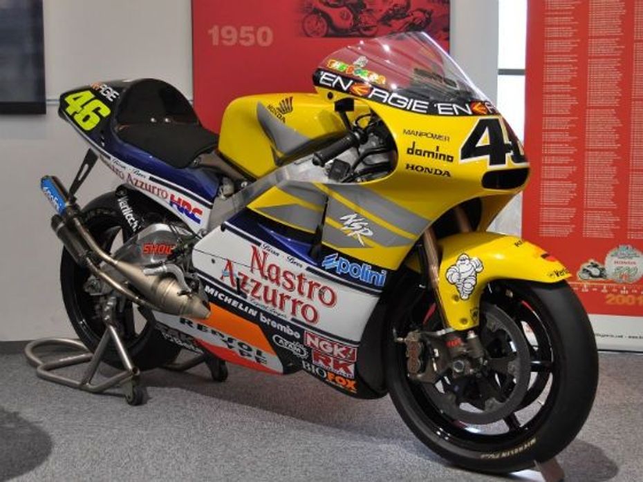 Valentino Rossi piloted Honda NSR500 race bike