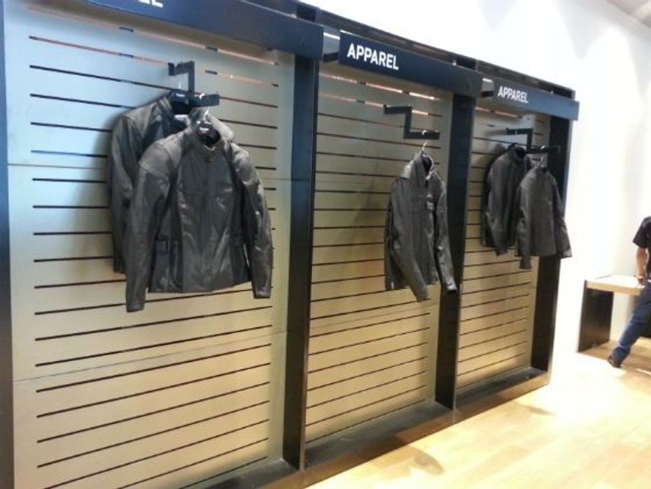The facility has an array of Triumph merchandise