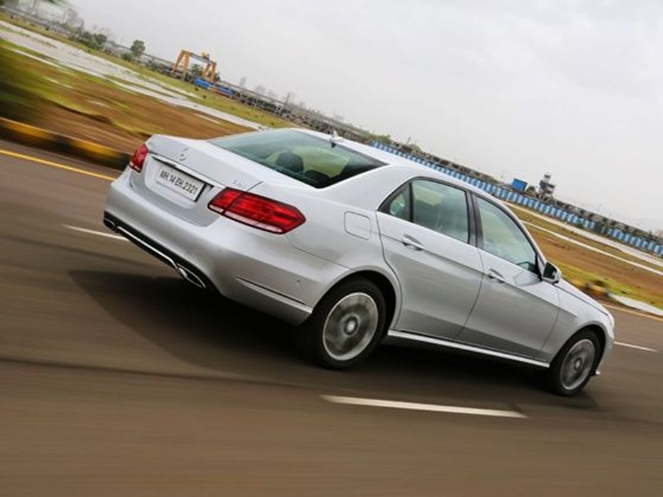 Mercedes-Benz E-Class silver car rear in India