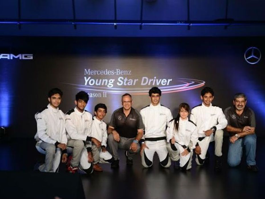 Eberhard Kern with the six finalists of the Young Star Driver programme