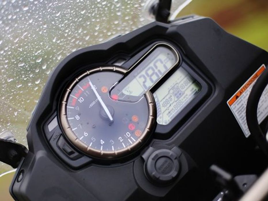 Suzuki V-Strom motorcycle instrument console
