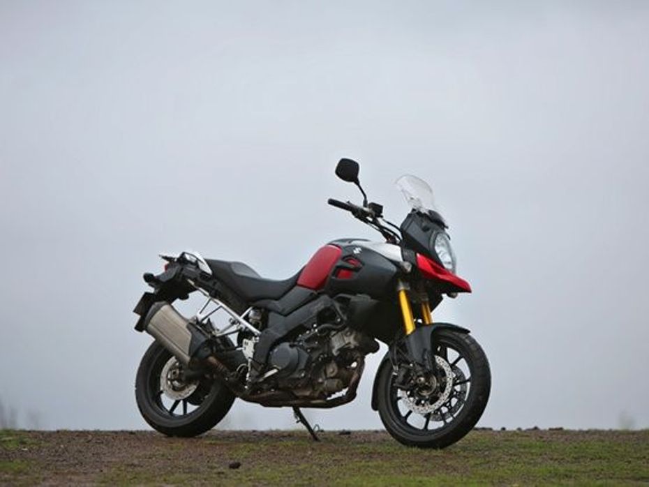 Suzuki V-Strom red motorcycle in India