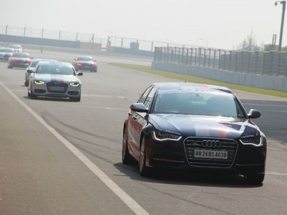 Audi S6 leading the pack at the Audi-Vredestein driving experience
