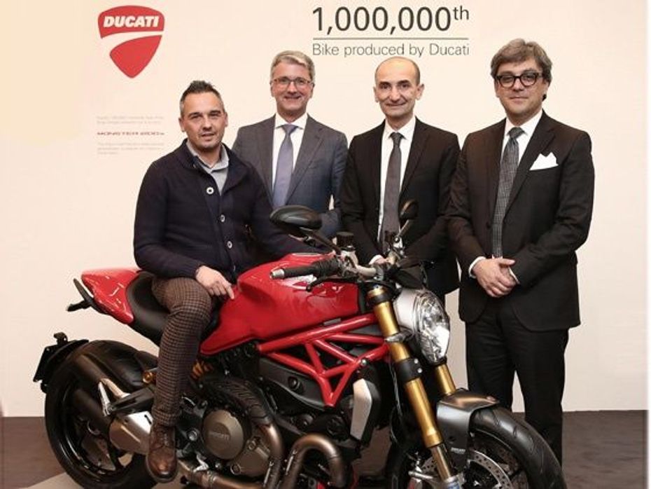 Ducati officials with the 1 millionth Ducati