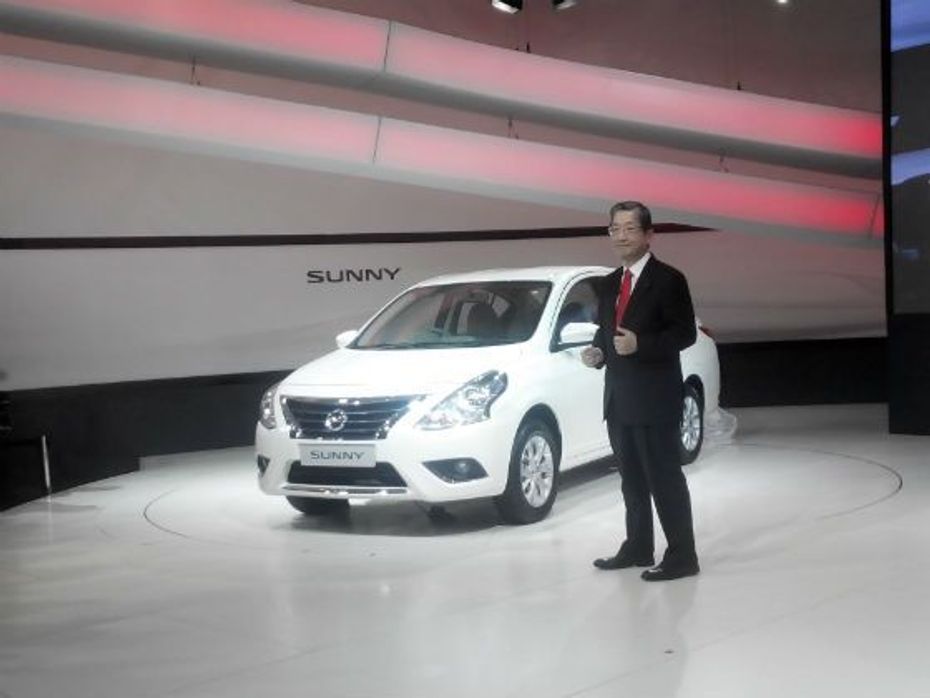 Face lifted Nissan Sunny unveil at 2014 Auto Expo