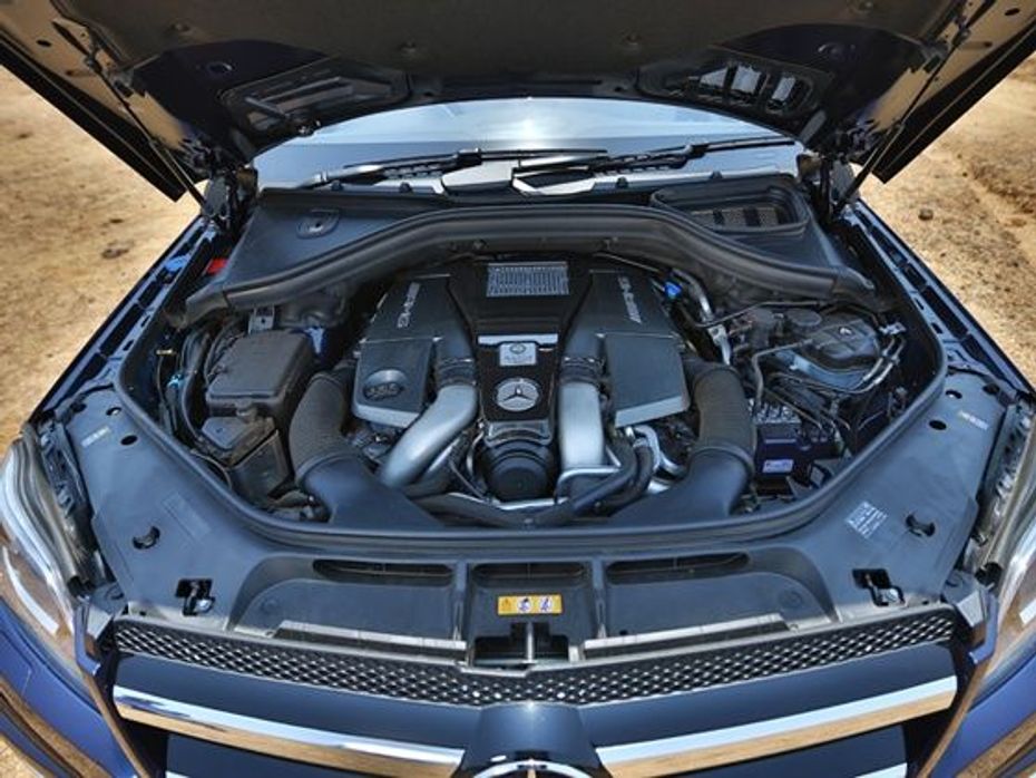 Mercedes GL63 AMG engine shot