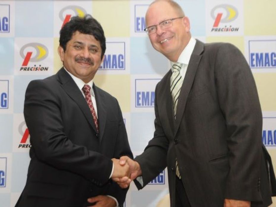 Yatin Shah, Managing Director, PCL, with Andreas Mootz, Managing Director, EMAG