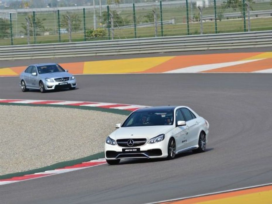 Mercedes E 63 AMG in action at the Buddh International Circuit