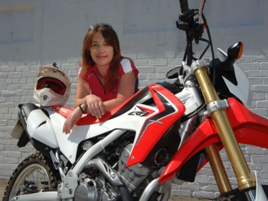 Steph Jeavons with her Honda CRF250L