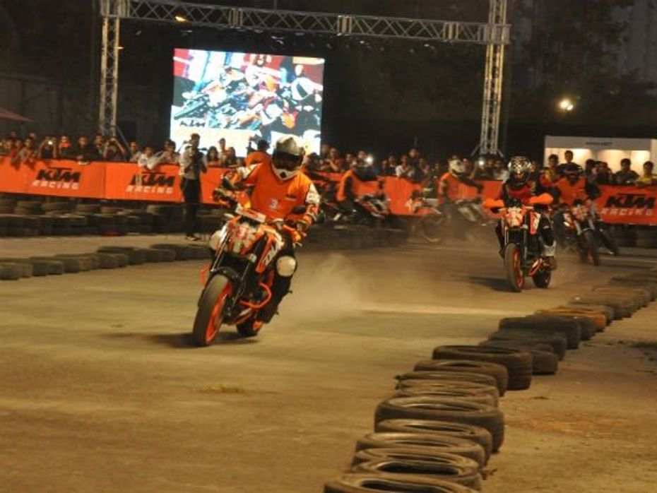 Riders in action at 2014 KTM Orange Day Mumbai