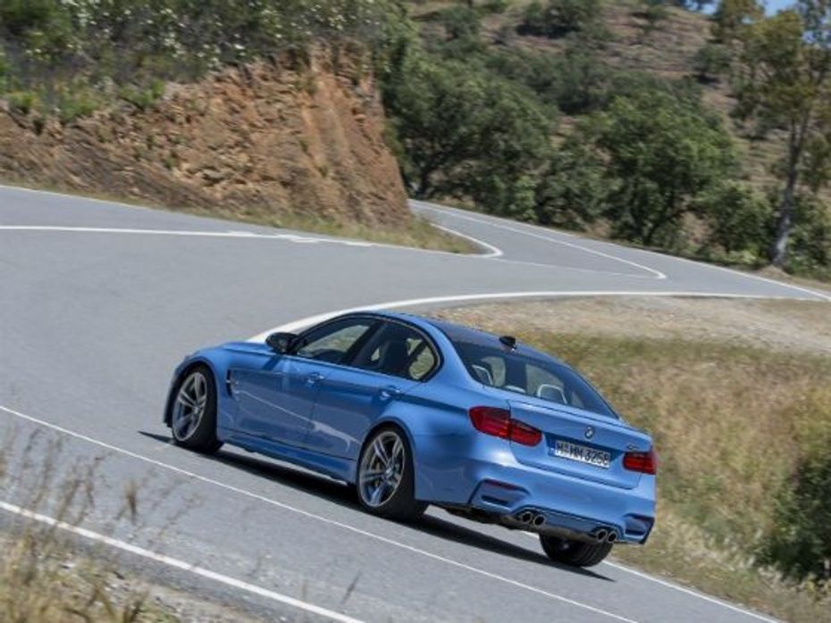 2014 BMW M3 rear action shot