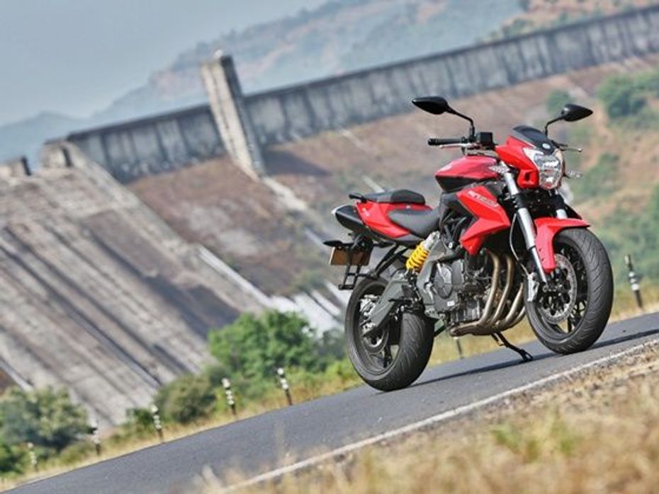 DSK Benelli India TNT 600i red motorcycle reviewed in Pune