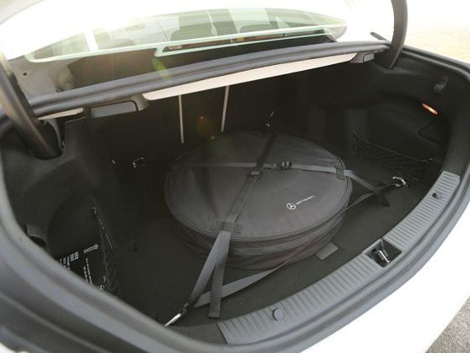 Boot space of the new 2015 Mercedes-Benz C-Class compromised by space saver spare wheel