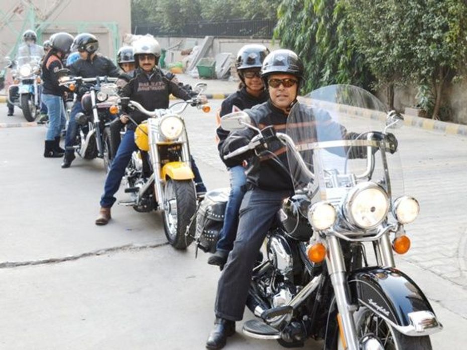 Anoop Prakash, MD, Harley Davidson with HOG riders