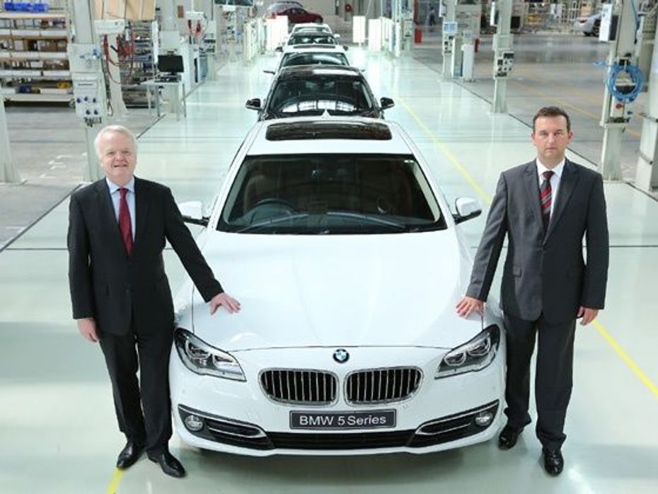 Philipp von Sahr, President, BMW Group India and Robert Frittrang, MD, BMW Plant Chennai with the 40,000th locally produced car